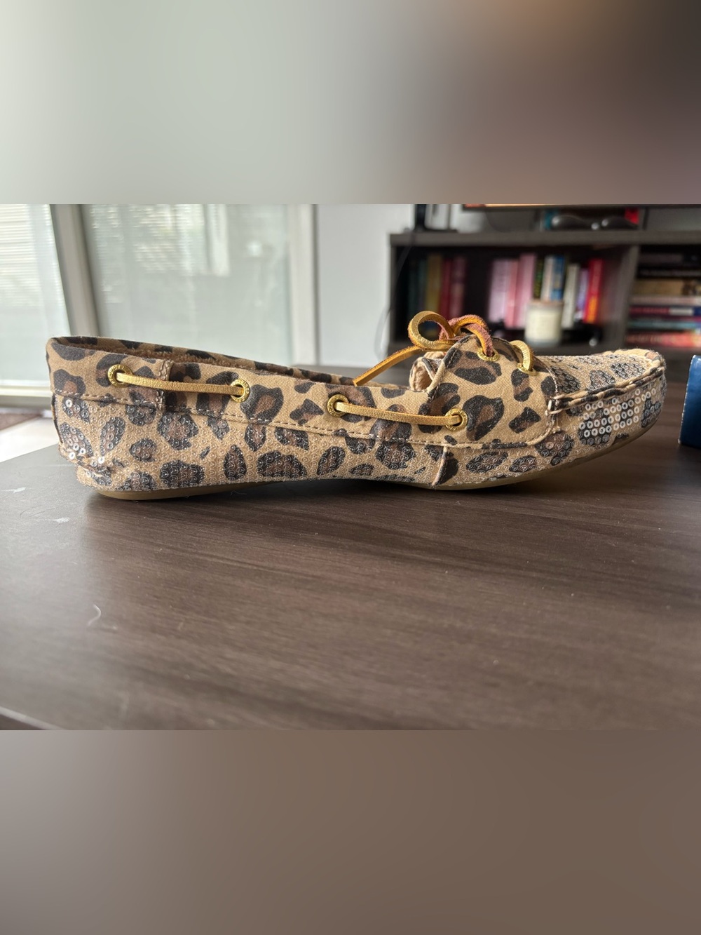 Sperry Leopard Print Moccasins - Brown